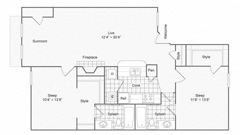 Quartz Floorplan at ReNew Chesterfield, Missouri, 63017